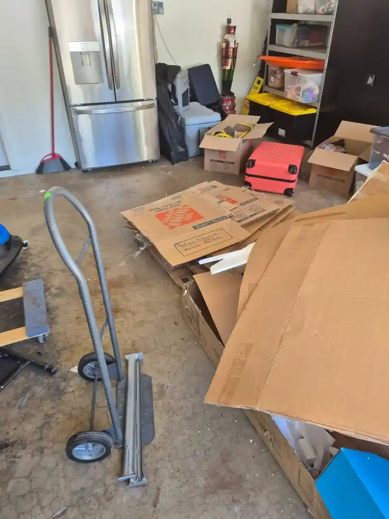 Garage cleanout service at a detached garage in Bridgeport Chicago